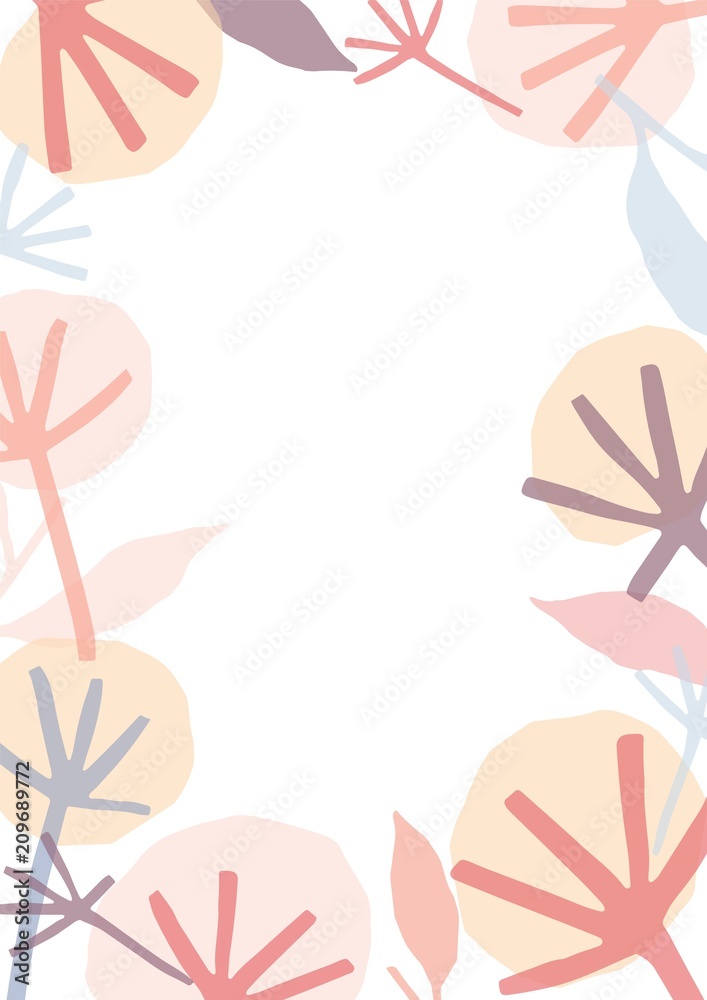Poster modern natural background or backdrop decorated with colored translucent tree branches or sprigs