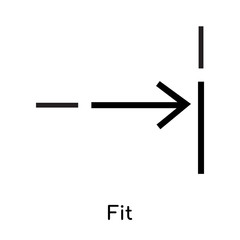 Fit icon vector sign and symbol isolated on white background, Fit logo concept, outline symbol, linear sign