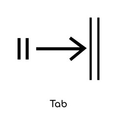 Tab icon vector sign and symbol isolated on white background, Tab logo concept, outline symbol, linear sign
