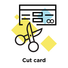 Cut card icon vector sign and symbol isolated on white background, Cut card logo concept, outline symbol, linear sign