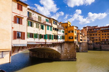Fototapeta na wymiar Ponte Vecchio Old Bridge on Arno River Florence Tuscany Italy