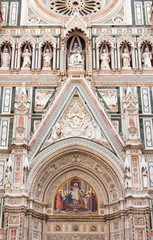 Florence Cathedral facade Piazza del Duomo Florence Tuscany Italy