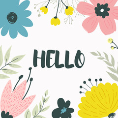 Floral frame for design save the date cards.