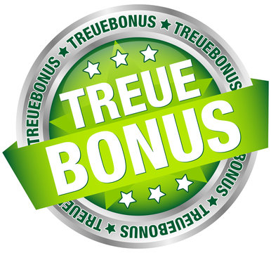 Button Banner "Treuebonus" grün/silber