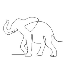 Continuous Line Sketch Elephant