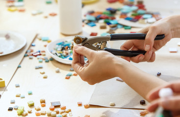 mosaic puzzle art for kids, children's creative game