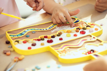 mosaic puzzle art for kids, children's creative game