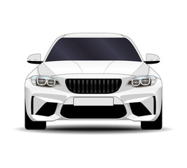 realistic car. sport coupe. front view.