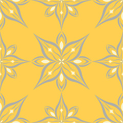 Yellow floral seamless pattern. Background with flower designs