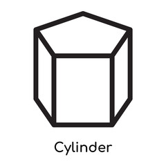 Cylinder icon vector sign and symbol isolated on white background, Cylinder logo concept, outline symbol, linear sign