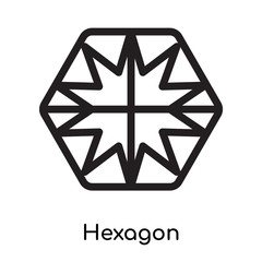 Hexagon icon vector sign and symbol isolated on white background, Hexagon logo concept, outline symbol, linear sign