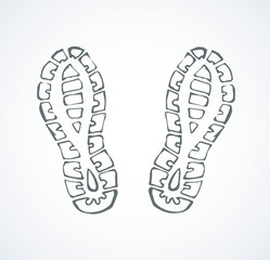 Footprints of shoes. Vector drawing