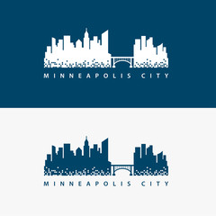 Minneapolis City Skyline Logo Template