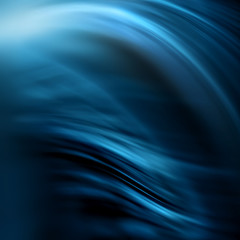 Abstract blue background, abstract lines twisting into beautiful bends