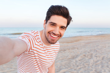 Handsome happy young caucasian man