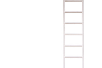 white steel ladder isolate on white background