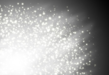 Grey glitter sparkles defocused rays lights bokeh radial abstract background/texture.
