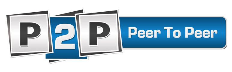 P2P - Peer To Peer Blue Grey Squares Bar 