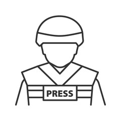 War correspondent linear icon