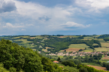 Vue sur la vallée du Rhône depuis la Tour d'Albon