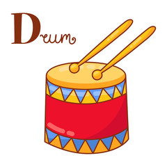 Drum colorful vector illustration