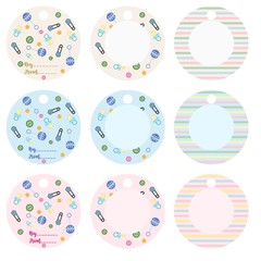 Gift tags and cards baby shower. Baby Arrival set.