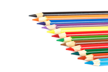 Colored pencils isolated on a white background.