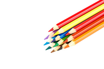 Colored pencils isolated on a white background.