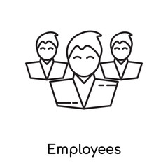 Employees icon vector sign and symbol isolated on white background, Employees logo concept