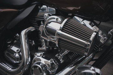 Fototapeta na wymiar motorcycle closeup. engine.