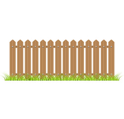 Wooden fence with grass