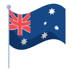 australia flag icon over white background, colorful design. vector illustration