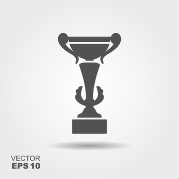 Flat icon of Cup winner. Vector logo