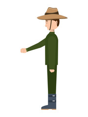 Anzac soldier icon over white background, vector illustration