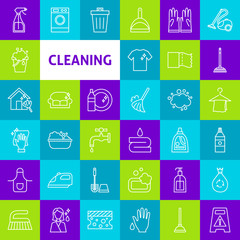 Vector Cleaning Line Icons
