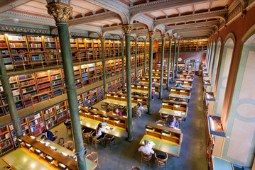Great book collections and reading people inside the National Library of Sweden