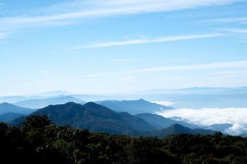 Landscape view point  many mist in mountain at Chiengmai