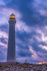 Il faro di San Vito lo Capo al crepuscolo, provincia di Trapani IT	