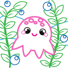 Simple coloring page for toddlers with cute octopus. printable drawing activity for kids and children. Animals theme