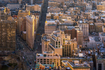 Aerial view of Manhattan skyline New York City