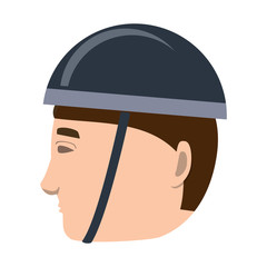 man with safety helmet over white background, vector illustration