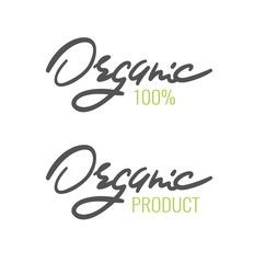 Organic handwritten lettering typography. Organic logo. Vector illustration.