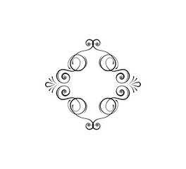 Calligraphic swirly frame, decorative flourish dividers. Flourish filigree pattern. Ornamental deisgn element, border. Wedding invitation, Page decoration, Menu design. Vector.