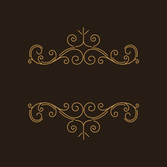 Flourish vintage page decorations. Swirls, scroll elements. Floral filigree pattern. Certificate design, Wedding invitation, Menu design. Vector.