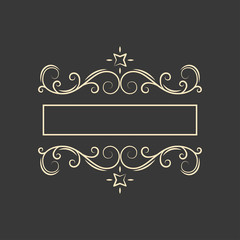 Vintage filigree flourish frame. Page decoration. Ornamental elegant calligraphic floral page divider. Wedding invitation, Greeting card. Vector.