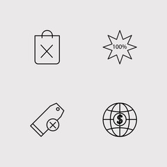 Shopping And E Commerce outline vector icons set