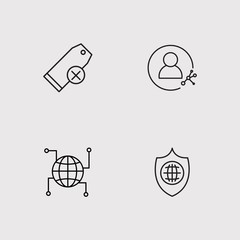 Sosial Media outline vector icons set