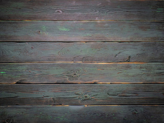 Texture for flat design: a background of aged shabby green boards. Horizontal alignment. Blank form for a banner.