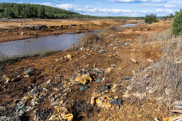 landscape pollution of the environment emission of industrial plant, Karabash city