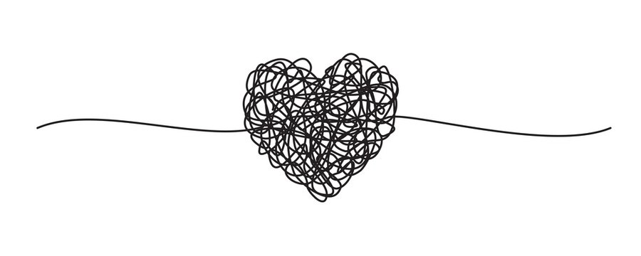 Tangled grungy round scribble
